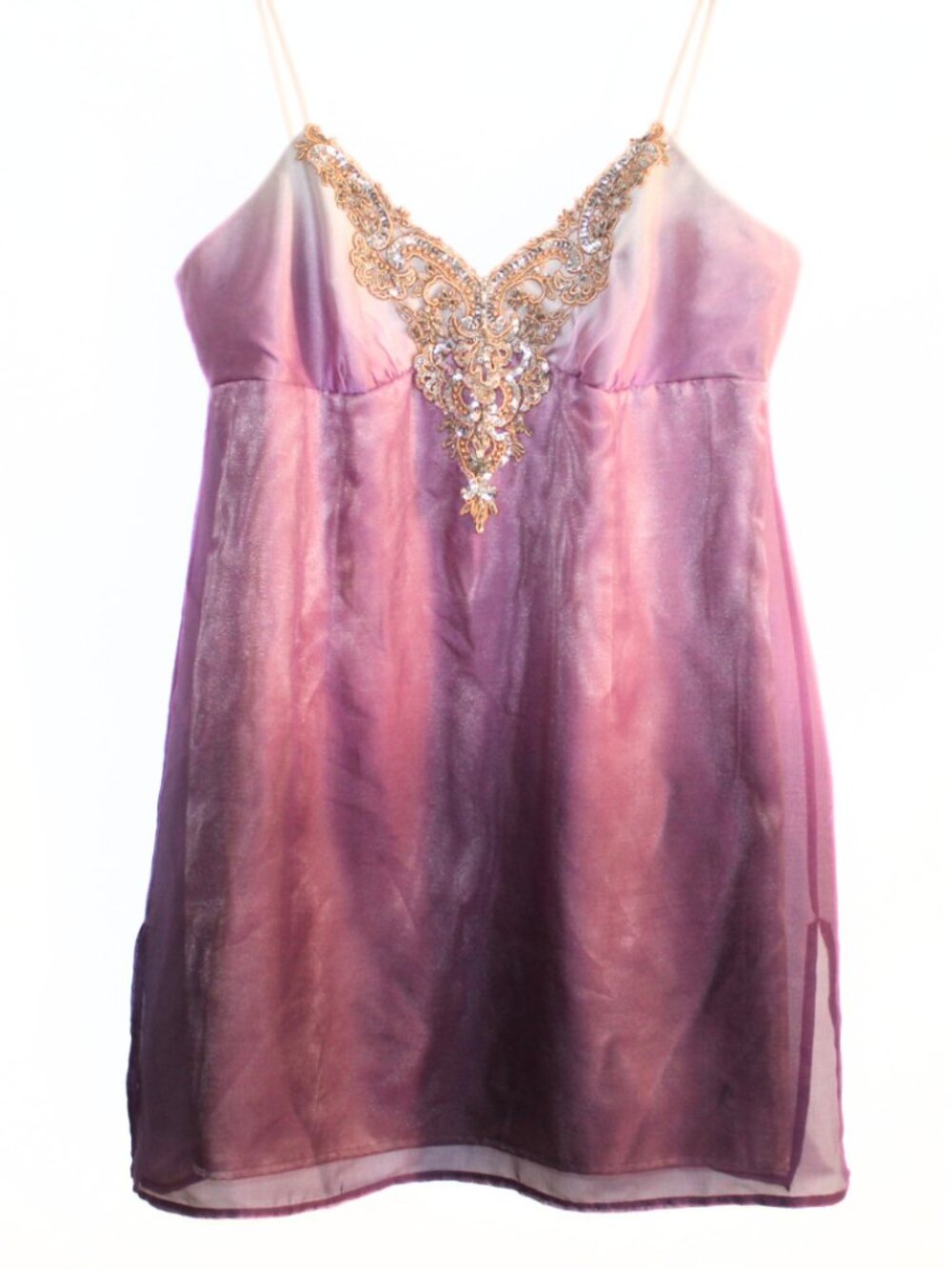 Y2K Laundry by Shelli Segal party mini dress silk beaded summer sexy going out